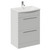 Napoli 390 Gloss Grey Pearl 600mm 2 Drawer Vanity Unit with Arc Basin Left Hand View