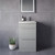Napoli 390 Gloss Grey Pearl 500mm 2 Drawer Vanity Unit with Arc Basin Lifestyle Image thumbnail