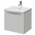 Napoli 390 Gloss Grey Pearl 500mm Wall Mounted Single Drawer Vanity Unit with Arc Basin Right Hand View thumbnail