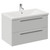 Napoli 460 Gloss Grey Pearl 800mm Wall Mounted 2 Drawer Vanity Unit with Glide Basin Left Hand View