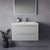 Napoli 460 Gloss Grey Pearl 800mm Wall Mounted 2 Drawer Vanity Unit with Glide Basin Lifestyle Image thumbnail