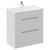 Napoli 460 Gloss Grey Pearl 800mm 2 Drawer Vanity Unit with Glide Basin Left Hand View