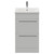 Napoli 390 Gloss Grey Pearl 500mm 2 Drawer Vanity Unit with Glide Basin Front View