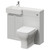 Napoli 250 Gloss Grey Pearl 1000mm 2 Door Vanity Unit Toilet Suite with Left Hand Square Rico Semi Recessed Basin Right Hand View thumbnail