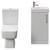 Napoli Cube Gloss Grey Pearl 400mm Single Door Vanity Unit and Toilet Suite with Align Basin Front View thumbnail