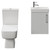 Napoli Cube Gloss Grey Pearl 400mm Single Door Wall Mounted Vanity Unit and Toilet Suite with Align Basin Front View thumbnail