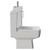 Napoli Cube Gloss Grey Pearl 400mm Single Door Wall Mounted Vanity Unit and Toilet Suite with Align Basin Side View thumbnail