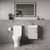 Napoli Cube Gloss Grey Pearl 400mm Single Door Wall Mounted Vanity Unit and Jubilee Toilet Suite with Align Basin Lifestyle Image thumbnail