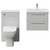 Napoli 390 Gloss Grey Pearl 1100mm Wall Mounted 2 Drawer Vanity Unit and Toilet Suite with Glide Basin Front View thumbnail