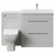 Napoli 390 Gloss Grey Pearl 1300mm 2 Drawer Vanity Unit Toilet Suite with Glide Basin Front View thumbnail