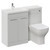 Napoli 390 Gloss Grey Pearl 1100mm 2 Door Vanity Unit Toilet Suite with Square Left Hand Lucia Basin Left Hand View thumbnail