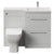Napoli 390 Gloss Grey Pearl 1100mm 2 Drawer Vanity Unit Toilet Suite with Square Right Hand Lucia Basin Front View thumbnail