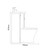 Napoli 390 Gloss Grey Pearl 1100mm 2 Drawer Vanity Unit Toilet Suite with Square Right Hand Lucia Basin Side on Dimensions thumbnail