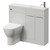 Napoli 250 Gloss Grey Pearl 1000mm 2 Door Vanity Unit Toilet Suite with Round Silvo Basin Right Hand View thumbnail