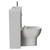 Napoli 250 Gloss Grey Pearl 1000mm 2 Door Vanity Unit Toilet Suite with Round Silvo Basin Side View thumbnail