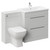 Napoli 460 Gloss Grey Pearl 1300mm 2 Drawer Vanity Unit Toilet Suite with Glide Basin Left Hand View thumbnail