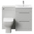 Napoli 460 Gloss Grey Pearl 1100mm 2 Drawer Vanity Unit Toilet Suite with Glide Basin Front View thumbnail