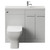 Napoli 250 Gloss Grey Pearl 1000mm 2 Door Vanity Unit Toilet Suite with Square Silvo Basin Front View thumbnail