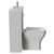 Napoli 250 Gloss Grey Pearl 1000mm 2 Door Vanity Unit Toilet Suite with Square Silvo Basin Side View thumbnail