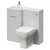 Napoli 390 Gloss Grey Pearl 900mm Single Door Vanity Unit Toilet Suite with Left Hand Square Lucia Basin Right Hand View thumbnail