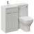 Napoli 390 Gloss Grey Pearl 1000mm 2 Door Vanity Unit Toilet Suite with Left Hand Square Lucia Basin Left Hand View thumbnail