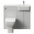 Napoli 250 Gloss Grey Pearl 1000mm 2 Door Vanity Unit Toilet Suite with Right Hand Round Rico Semi Recessed Basin Front View thumbnail