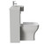 Napoli 250 Gloss Grey Pearl 1000mm 2 Door Vanity Unit Toilet Suite with Right Hand Round Rico Semi Recessed Basin Side View thumbnail