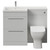 Napoli 460 Gloss Grey Pearl 1100mm 2 Drawer Vanity Unit Toilet Suite with Left Hand Square Lucia Basin Front View thumbnail