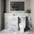 Napoli 460 Gloss Grey Pearl 1100mm 2 Drawer Vanity Unit Toilet Suite with Left Hand Square Lucia Basin Lifestyle Image thumbnail