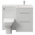Napoli 460 Gloss Grey Pearl 1100mm 2 Drawer Vanity Unit Toilet Suite with Right Hand Square Lucia Basin Front View thumbnail