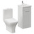 Napoli 390 Gloss Grey Pearl 400mm Single Door Vanity Unit and Kingston Toilet Suite with Glide Basin Left Hand View thumbnail
