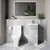 Napoli 390 Gloss Grey Pearl 400mm Single Door Vanity Unit and Kingston Toilet Suite with Glide Basin Lifestyle Image thumbnail