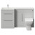 Napoli 390 Gloss Grey Pearl 1500mm 2 Drawer Vanity Unit Toilet Suite with Left Hand Square Lucia Basin Front View thumbnail