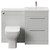 Napoli 390 Cento Gloss Grey Pearl 1200mm 2 Drawer Vanity Unit Toilet Suite with Glide Basin Front View