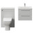Napoli 390 Cento Gloss Grey Pearl 1200mm Wall Mounted 2 Drawer Vanity Unit and Toilet Suite with Glide Basin Front View