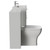 Napoli 390 Cento Gloss Grey Pearl 1400mm Wall Mounted 2 Drawer Vanity Unit and Toilet Suite with Glide Basin Side View thumbnail