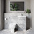 Napoli 390 Cento Gloss Grey Pearl 1100mm 2 Drawer Vanity Unit Toilet Suite with Glide Basin Lifestyle Image thumbnail