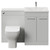 Napoli 460 Cento Gloss Grey Pearl 1200mm 2 Door Vanity Unit Toilet Suite with Glide Basin Front View thumbnail