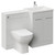 Napoli 460 Cento Gloss Grey Pearl 1200mm 2 Door Vanity Unit Toilet Suite with Glide Basin Left Hand View thumbnail