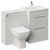 Napoli 460 Cento Gloss Grey Pearl 1200mm 2 Drawer Vanity Unit Toilet Suite with Glide Basin Left Hand View thumbnail