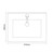 Napoli 460 Light Oak 600mm Wall Mounted 2 Drawer Vanity Unit with Angel Basin Top Down Dimensions thumbnail