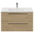Napoli 390 Light Oak 800mm Wall Mounted 2 Drawer Vanity Unit with Angel Basin Front View