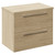 Napoli 390 Light Oak 600mm Wall Mounted 2 Drawer Vanity Unit for Countertop Basins Left Hand View