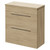 Napoli 390 Light Oak 800mm 2 Drawer Vanity Unit for Countertop Basins Right Hand View