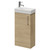 Napoli Cube Light Oak 400mm Single Door Vanity Unit with Align Basin Right Hand View thumbnail