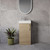 Napoli Cube Light Oak 400mm Single Door Vanity Unit with Align Basin Lifestyle Image thumbnail