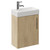 Napoli Cube Light Oak 400mm Wall Mounted Single Door Vanity Unit with Align Basin Left Hand View thumbnail