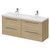 Napoli 390 Light Oak 1200mm Wall Mounted 4 Drawer Vanity Unit with Double Glide Basins Right Hand View thumbnail