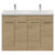 Napoli 390 Light Oak 1200mm 4 Door Vanity Unit with Double Glide Basins Front View