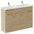 Napoli 390 Light Oak 1200mm 4 Door Vanity Unit with Double Glide Basins Left Hand View